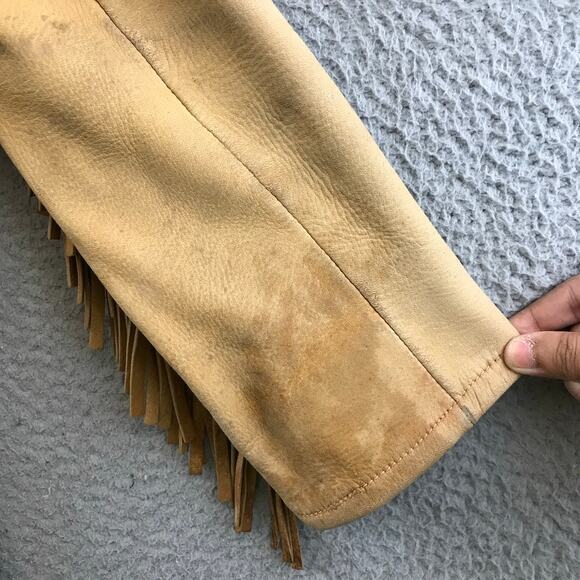 Vintage Genuine Buckskin 1970’s Rugged Fringe Buckskin Jacket M - Picture 9 of 11